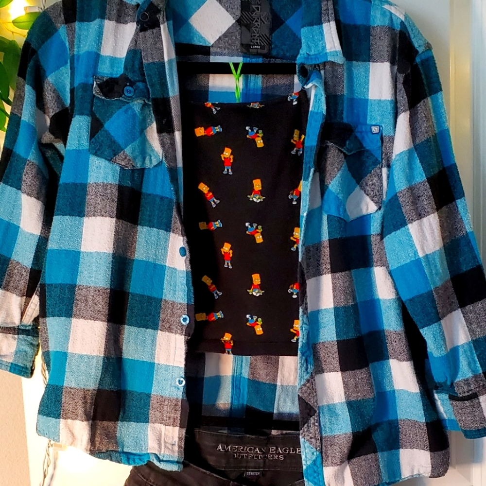 Ocean Current Flannel Boys size L